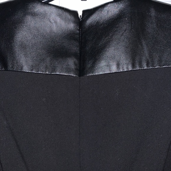 Calvin Klein Black Faux Leather Stripes Lined Sheath Dress - Picture 8 of 10